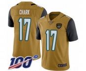 Men's Jacksonville Jaguars #17 DJ Chark Limited Gold Rush Vapor Untouchable 100th Season Football Jersey