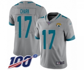 Men's Jacksonville Jaguars #17 DJ Chark Silver Inverted Legend Limited 100th Season Football Jersey