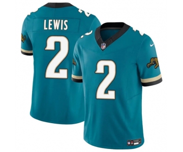 Men's Jacksonville Jaguars #2 Jourdan Lewis Teal 2025 F.U.S.E. Prowler Throwback Vapor Limited Football Stitched Jersey