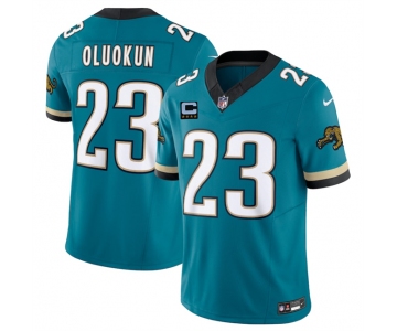 Men's Jacksonville Jaguars #23 Foye Oluokun Teal 2025 F.U.S.E. With 4-Star C Patch Prowler Throwback Vapor Limited Football Stitched Jersey