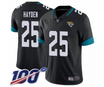 Men's Jacksonville Jaguars #25 D.J. Hayden Black Team Color Vapor Untouchable Limited Player 100th Season Football Jersey