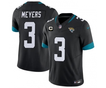 Men's Jacksonville Jaguars #3 Jakobi Meyers Black 2026 F.U.S.E. 1-Star C Patch Vapor Limited Football Stitched Jersey