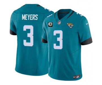 Men's Jacksonville Jaguars #3 Jakobi Meyers Teal 2026 F.U.S.E. 1-Star C Patch Vapor Limited Football Stitched Jersey