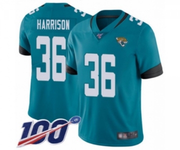 Men's Jacksonville Jaguars #36 Ronnie Harrison Teal Green Alternate Vapor Untouchable Limited Player 100th Season Football Jersey