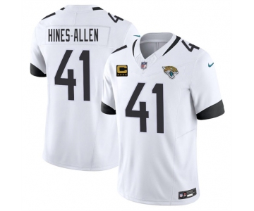 Men's Jacksonville Jaguars #41 Josh Hines-Allen White 2025 F.U.S.E. With 4-Star C Patch Vapor Limited Football Stitched Jersey