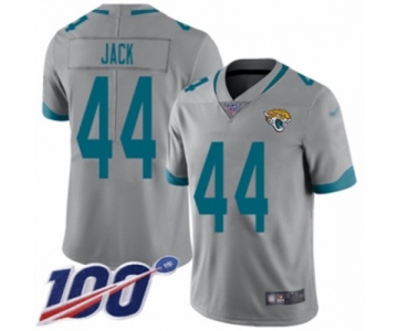 Men's Jacksonville Jaguars #44 Myles Jack Silver Inverted Legend Limited 100th Season Football Jersey