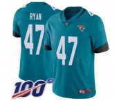 Men's Jacksonville Jaguars #47 Jake Ryan Teal Green Alternate Vapor Untouchable Limited Player 100th Season Football Jersey