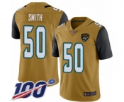 Men's Jacksonville Jaguars #50 Telvin Smith Limited Gold Rush Vapor Untouchable 100th Season Football Jersey