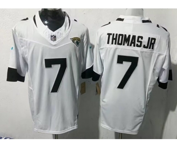 Men's Jacksonville Jaguars #7 Brian Thomas Jr White 2025 F.U.S.E. Vapor Limited Football Stitched Jersey