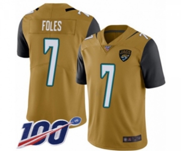 Men's Jacksonville Jaguars #7 Nick Foles Limited Gold Rush Vapor Untouchable 100th Season Football Jersey