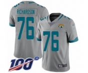 Men's Jacksonville Jaguars #76 Will Richardson Silver Inverted Legend Limited 100th Season Football Jersey