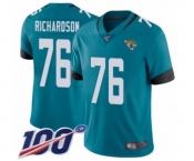 Men's Jacksonville Jaguars #76 Will Richardson Teal Green Alternate Vapor Untouchable Limited Player 100th Season Football Jersey