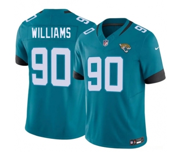 Men's Jacksonville Jaguars #90 Wesley Williams Teal 2026 Draft F.U.S.E. Vapor Untouchable Limited Football Stitched Jersey