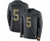 Men's Nike Jacksonville Jaguars #5 Blake Bortles Limited Black Salute to Service Therma Long Sleeve NFL Jersey