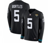 Men's Nike Jacksonville Jaguars #5 Blake Bortles Limited Black Therma Long Sleeve NFL Jersey