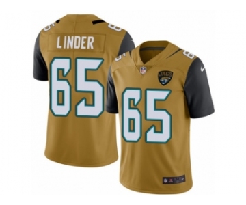 Men's Nike Jacksonville Jaguars #65 Brandon Linder Limited Gold Rush NFL Jersey