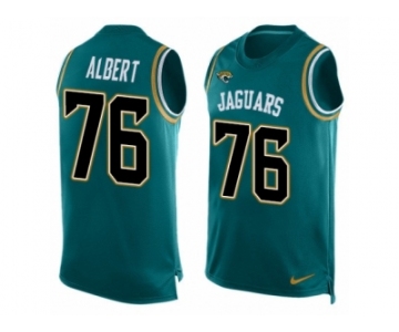 Men's Nike Jacksonville Jaguars #76 Branden Albert Limited Teal Green Player Name & Number Tank Top NFL Jersey