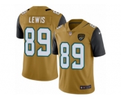 Men's Nike Jacksonville Jaguars #89 Marcedes Lewis Limited Gold Rush NFL Jersey
