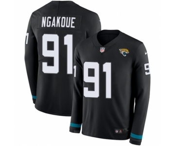 Men's Nike Jacksonville Jaguars #91 Yannick Ngakoue Limited Black Therma Long Sleeve NFL Jersey