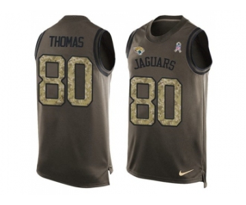Nike Jacksonville Jaguars #80 Julius Thomas Green Men's Stitched NFL Limited Salute To Service Tank Top Jersey