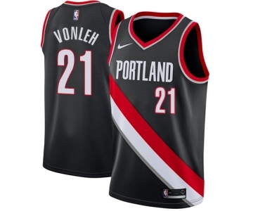 Women's Nike Portland Trail Blazers #21 Noah Vonleh Swingman Black Road NBA Jersey - Icon Edition