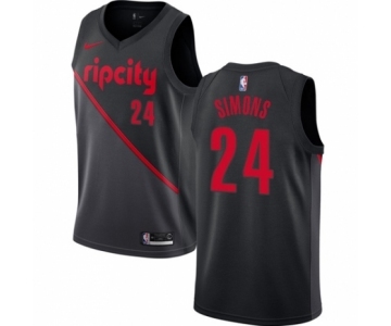 Women's Nike Portland Trail Blazers #24 Anfernee Simons Swingman Black NBA Jersey - 2018-19 City Edition