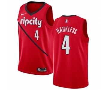 Women's Nike Portland Trail Blazers #4 Moe Harkless Red Swingman Jersey - Earned Edition