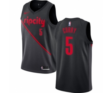 Women's Nike Portland Trail Blazers #5 Seth Curry Swingman Black NBA Jersey - 2018-19 City Edition