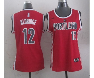 women nba portland trailblazers #12 aldridge red