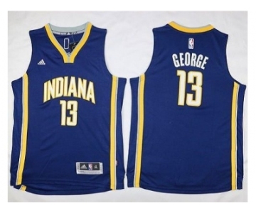 Youth Indiana Pacers #13 Paul George Navy Blue Stitched NBA Jersey