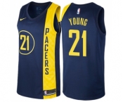 Youth Nike Indiana Pacers #21 Thaddeus Young Swingman Navy Blue NBA Jersey - City Edition