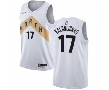 Youth Nike Toronto Raptors #17 Jonas Valanciunas Swingman White NBA Jersey - City Edition