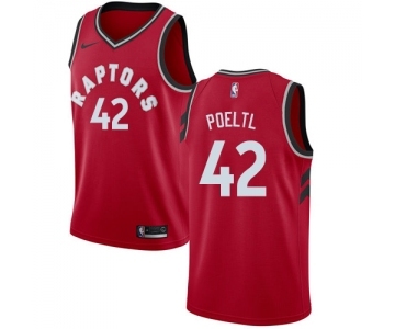 Youth Nike Toronto Raptors #42 Jakob Poeltl Swingman Red Road NBA Jersey - Icon Edition