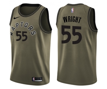 Youth Nike Toronto Raptors #55 Delon Wright Swingman Green Salute to Service NBA Jersey