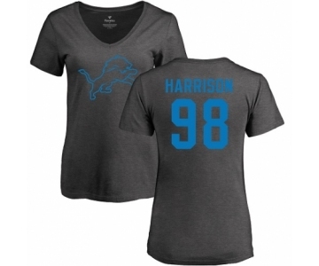 NFL Women's Nike Detroit Lions #98 Damon Harrison Ash One Color T-Shirt