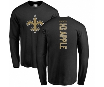 NFL Nike New Orleans Saints #25 Eli Apple Black Backer Long Sleeve T-Shirt