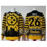 Nike Pittsburgh Steelers #26 Le'Veon Bell Yellow Black Men's Ugly Sweater