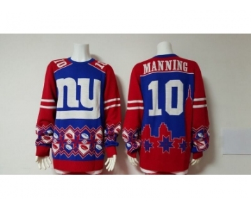 Nike New York Giants #10 Eli Manning blue Men's Ugly Sweater