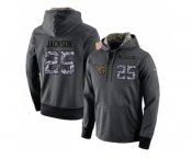 NFL Men's Nike Tennessee Titans #25 Adoree' Jackson Stitched Black Anthracite Salute to Service Player Performance Hoodie