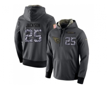 NFL Men's Nike Tennessee Titans #25 Adoree' Jackson Stitched Black Anthracite Salute to Service Player Performance Hoodie