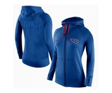 Women Nike Tennessee Titans Full-Zip Performance Hoodie Blue