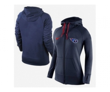 Women Nike Tennessee Titans Full-Zip Performance Hoodie Dark Blue