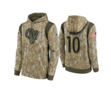 Men's Los Angeles Rams #10 Cooper Kupp Camo 2021 Salute To Service Therma Performance Pullover Hoodie