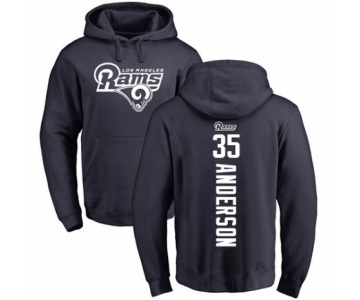 NFL Nike Los Angeles Rams #35 C.J. Anderson Navy Blue Backer Pullover Hoodie