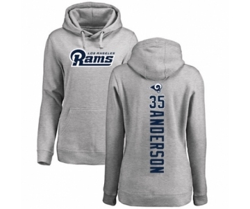 NFL Women's Nike Los Angeles Rams #35 C.J. Anderson Ash Backer Pullover Hoodie