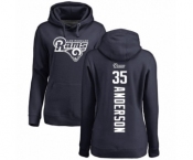 NFL Women's Nike Los Angeles Rams #35 C.J. Anderson Navy Blue Backer Pullover Hoodie