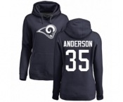 NFL Women's Nike Los Angeles Rams #35 C.J. Anderson Navy Blue Name & Number Logo Pullover Hoodie