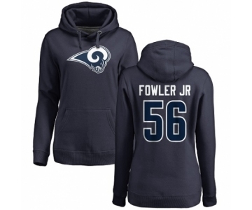 NFL Women's Nike Los Angeles Rams #56 Dante Fowler Jr Navy Blue Name & Number Logo Pullover Hoodie