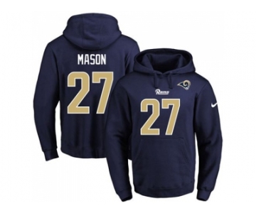 Nike Los Angeles Rams #27 Tre Mason Navy Blue Name & Number Pullover NFL Hoodie