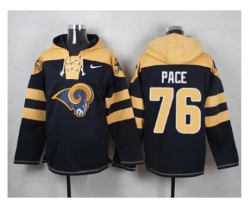 Nike Los Angeles Rams #76 Orlando Pace Navy Blue Player Pullover NFL Hoodie